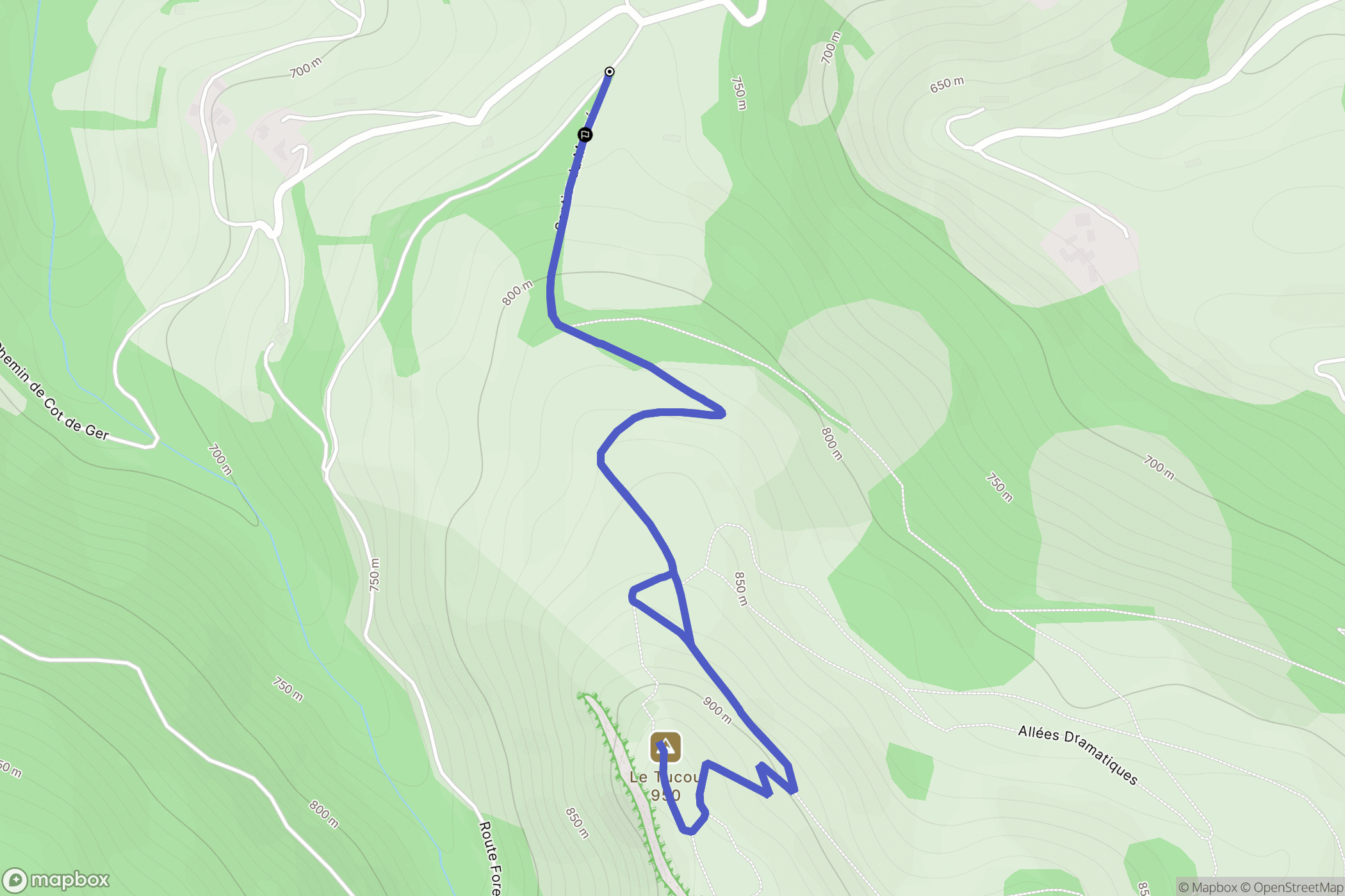 Bagnères-de-Bigorre : carte du parcours de randonnée - France