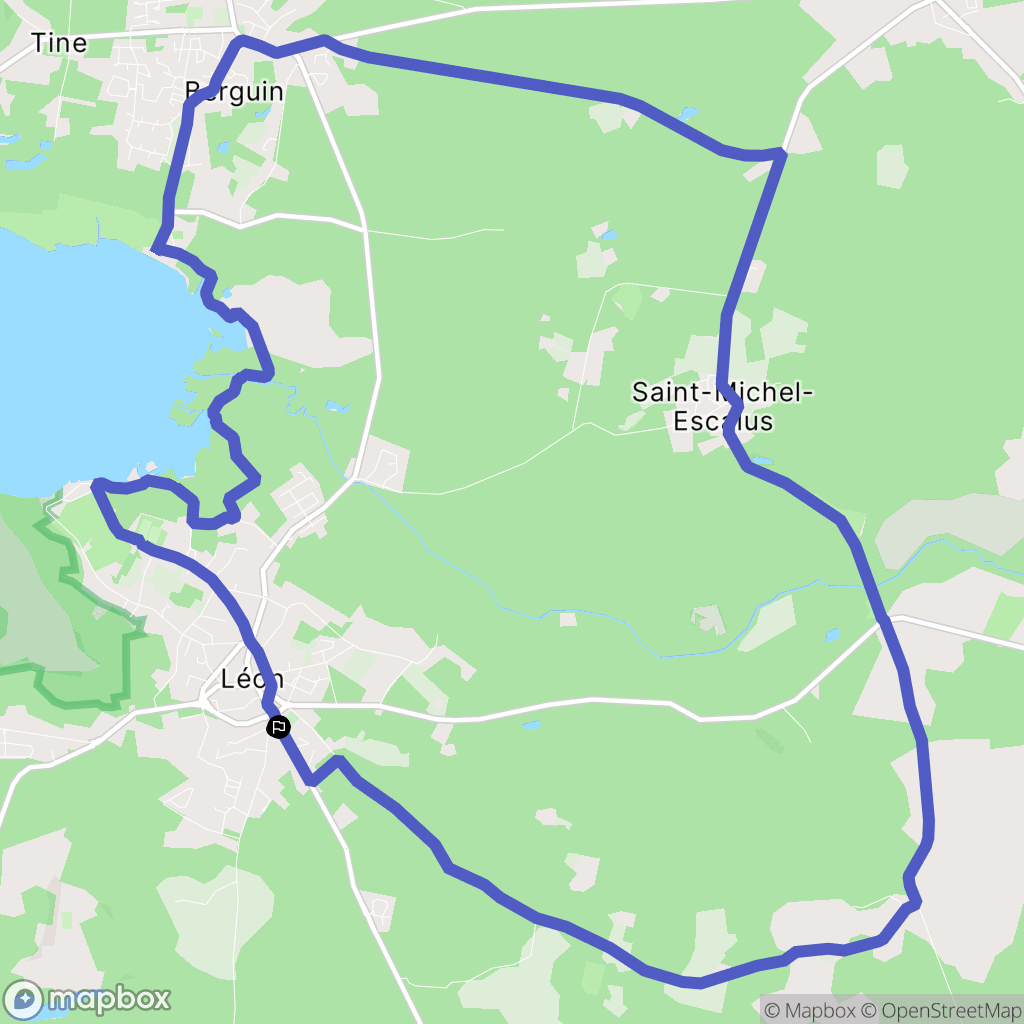 Léon : carte du parcours de randonnée - France