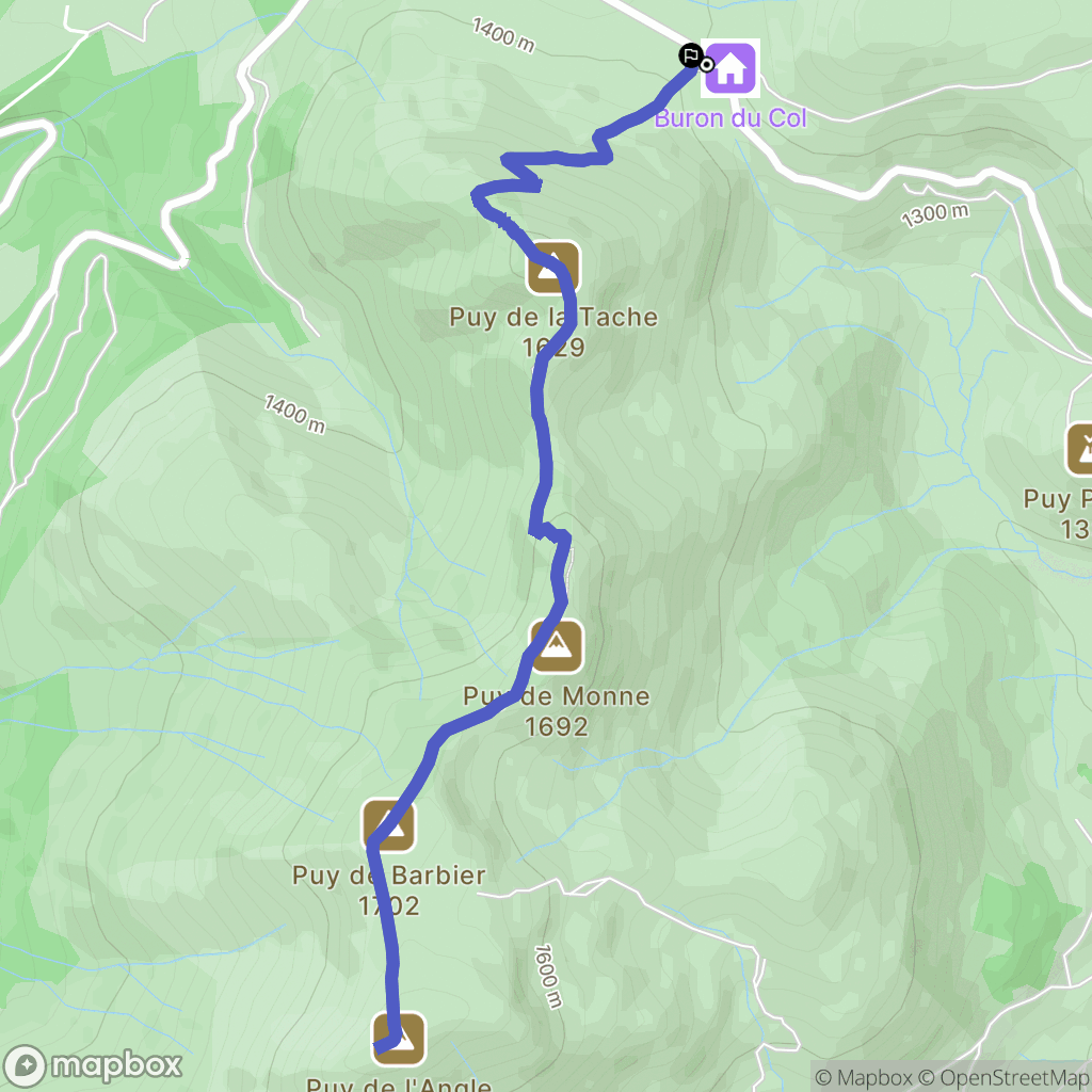 Chambon-sur-Lac : carte du parcours de randonnée - France