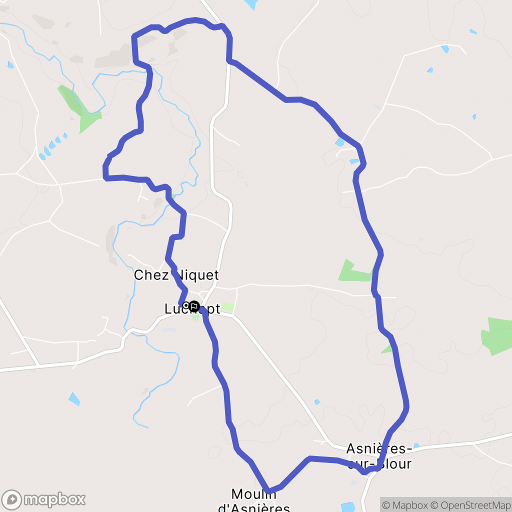 Luchapt : carte du parcours de randonnée - France