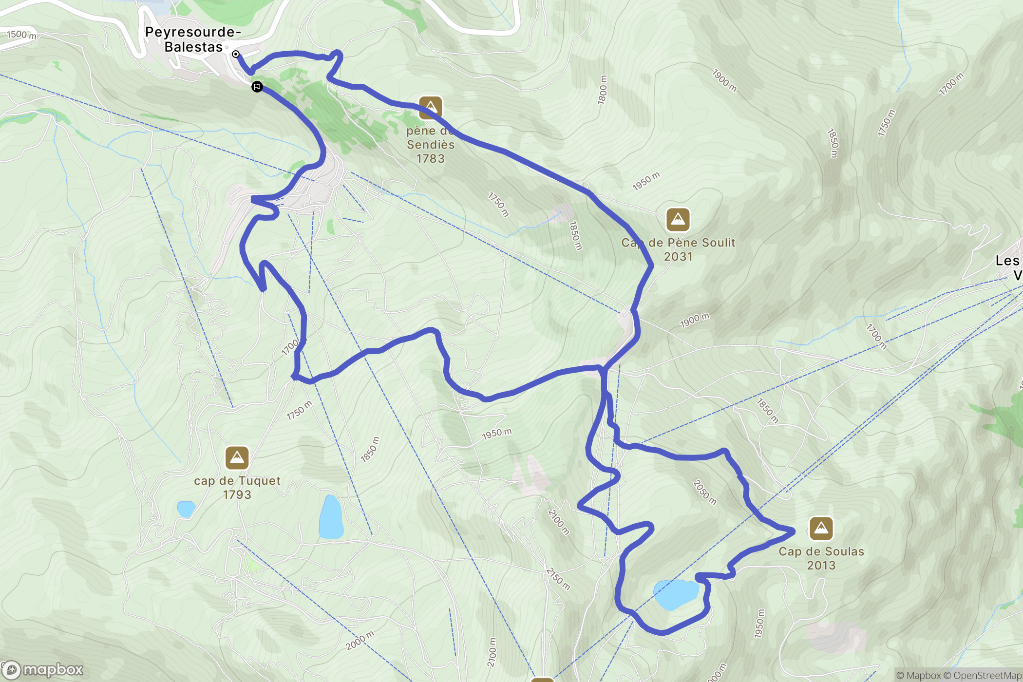 Loudenvielle : carte du parcours de randonnée - France