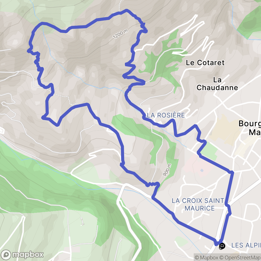 Bourg-Saint-Maurice : carte du parcours de randonnée - France