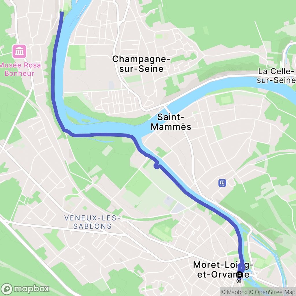 Moret-Loing-et-Orvanne : carte du parcours de randonnée - France