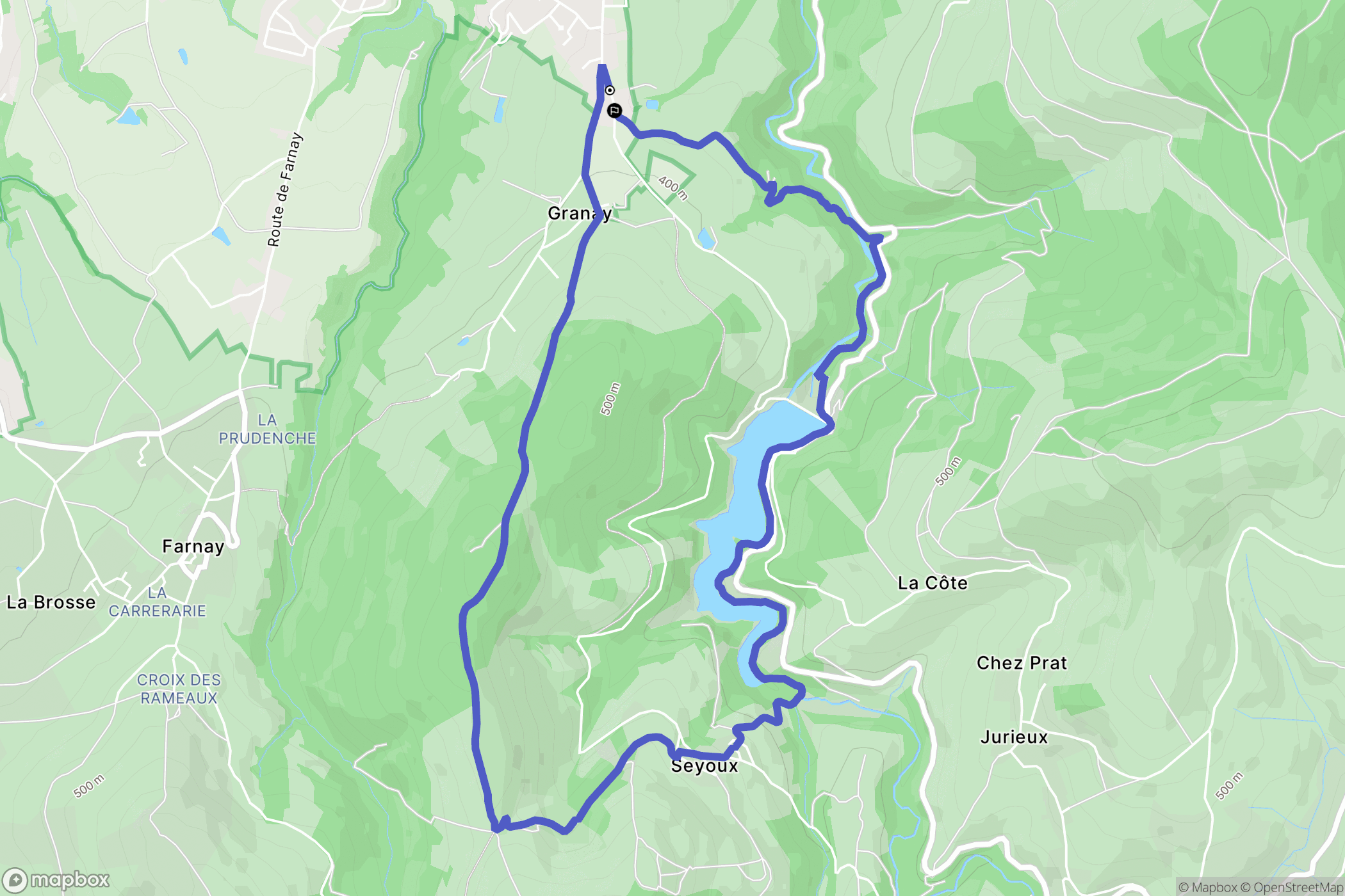 Chateauneuf : carte du parcours de randonnée - France