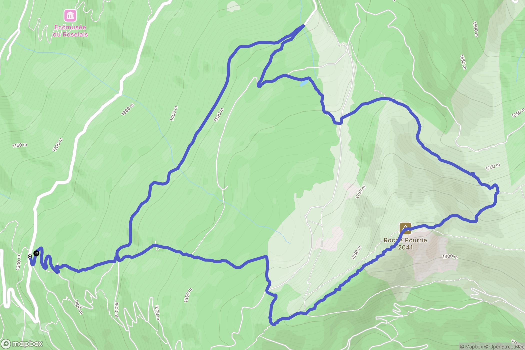 Venthon : carte du parcours de randonnée - France