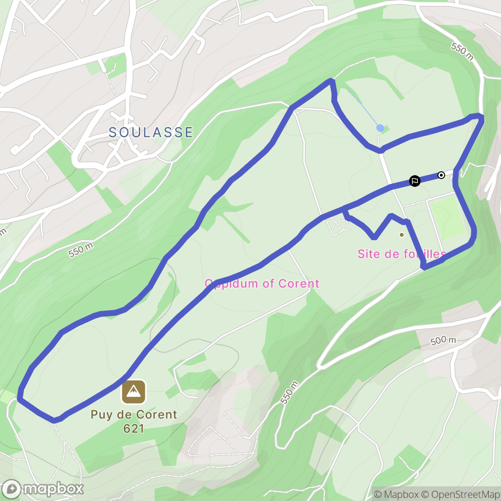 Corent : carte du parcours de randonnée - France