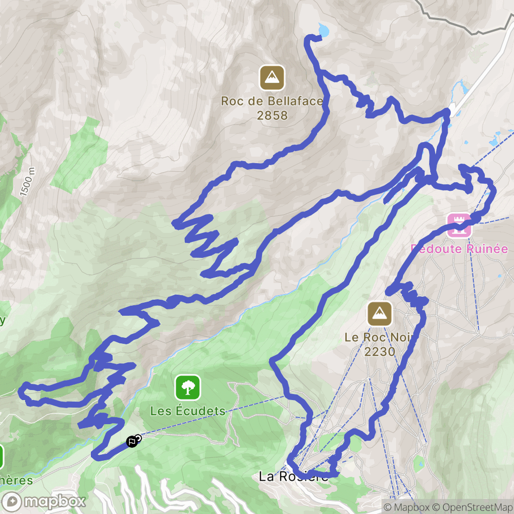 Séez : carte du parcours de randonnée - France