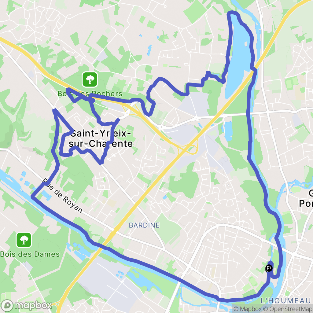 Angoulême : carte du parcours de randonnée - France