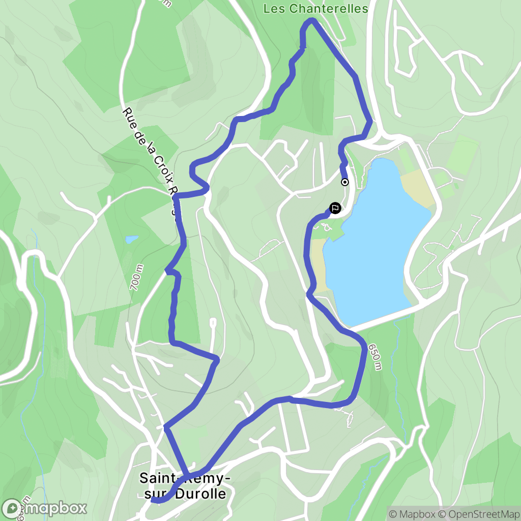 Saint-Rémy-sur-Durolle : carte du parcours de randonnée - France