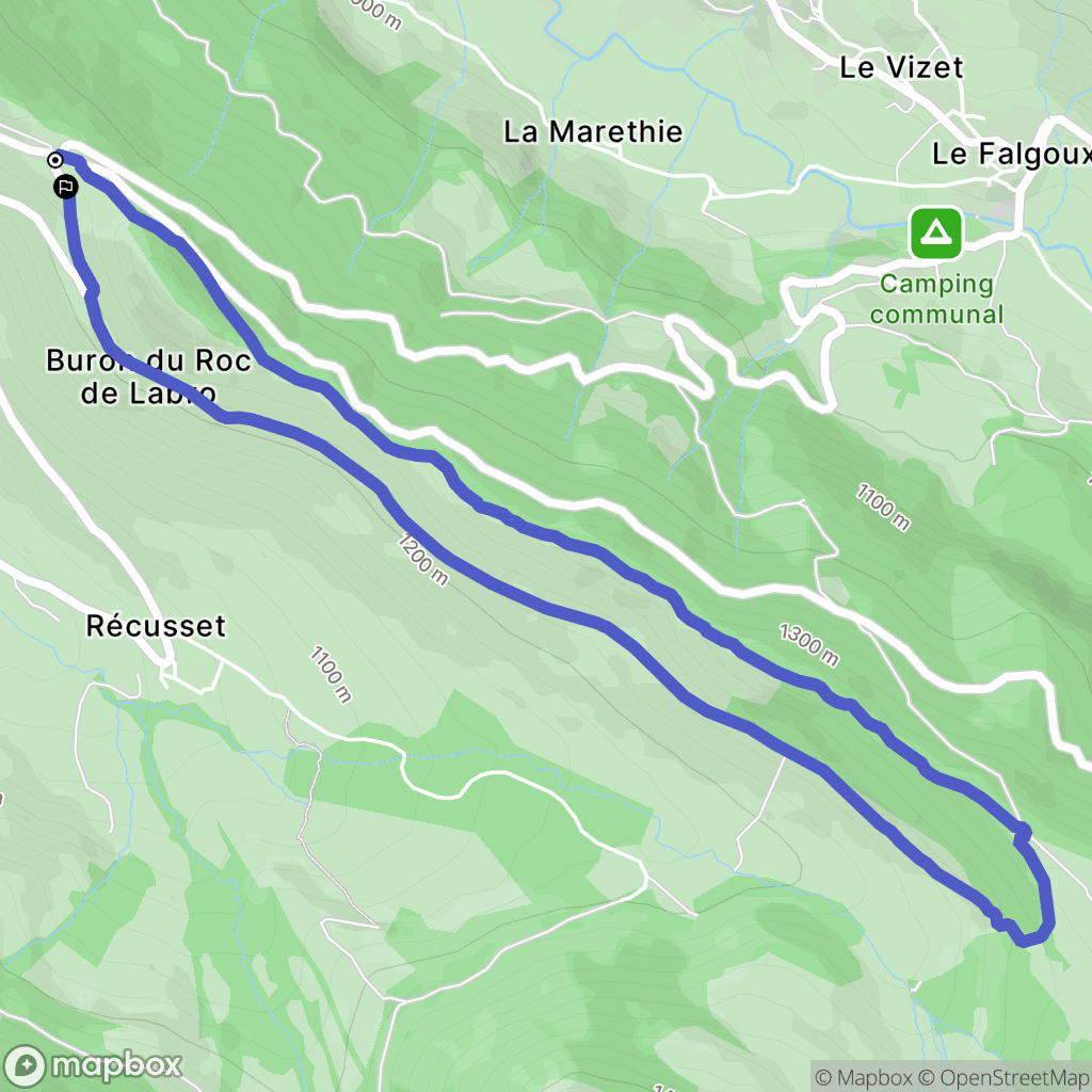 Le Falgoux : carte du parcours de randonnée - France