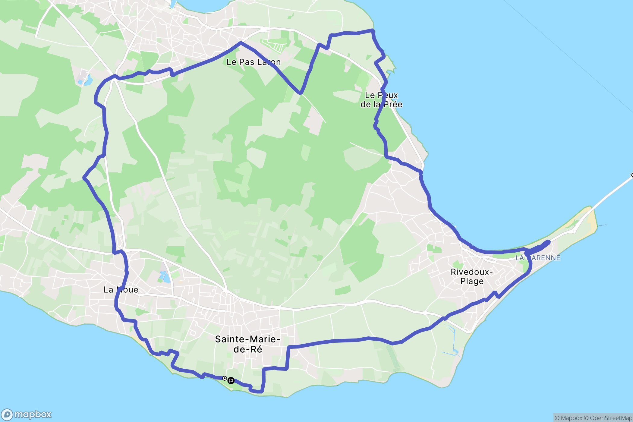 Sainte-Marie-de-Ré : carte du parcours de randonnée - France