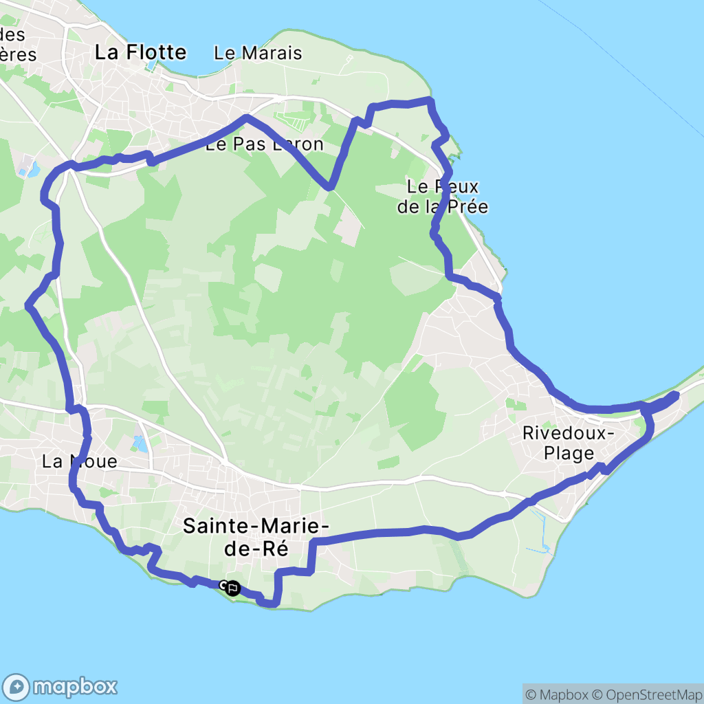 Sainte-Marie-de-Ré : carte du parcours de randonnée - France
