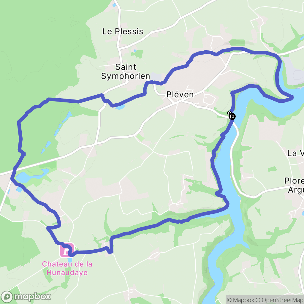 Pléven : carte du parcours de randonnée - France