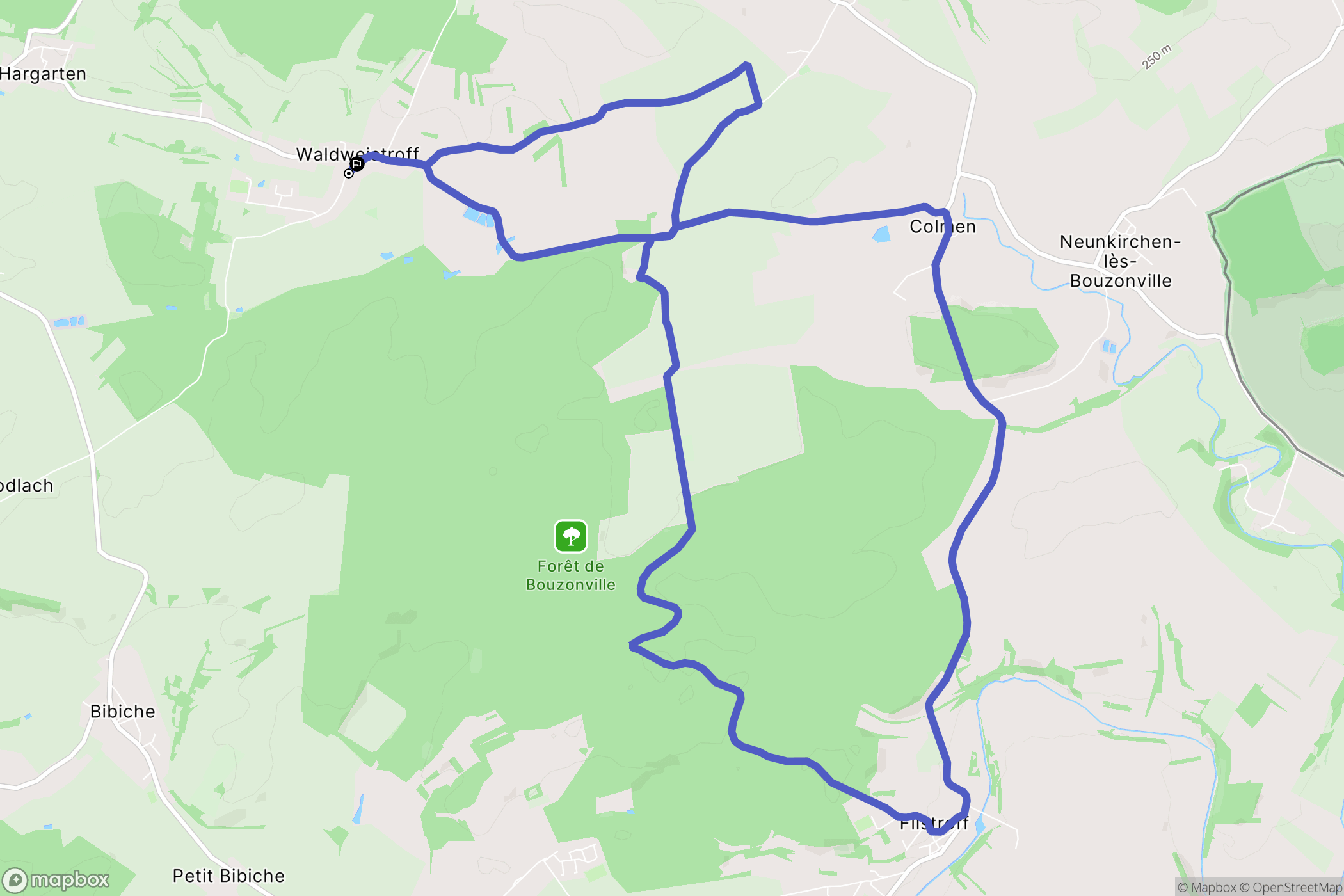 Waldweistroff : carte du parcours de randonnée - France