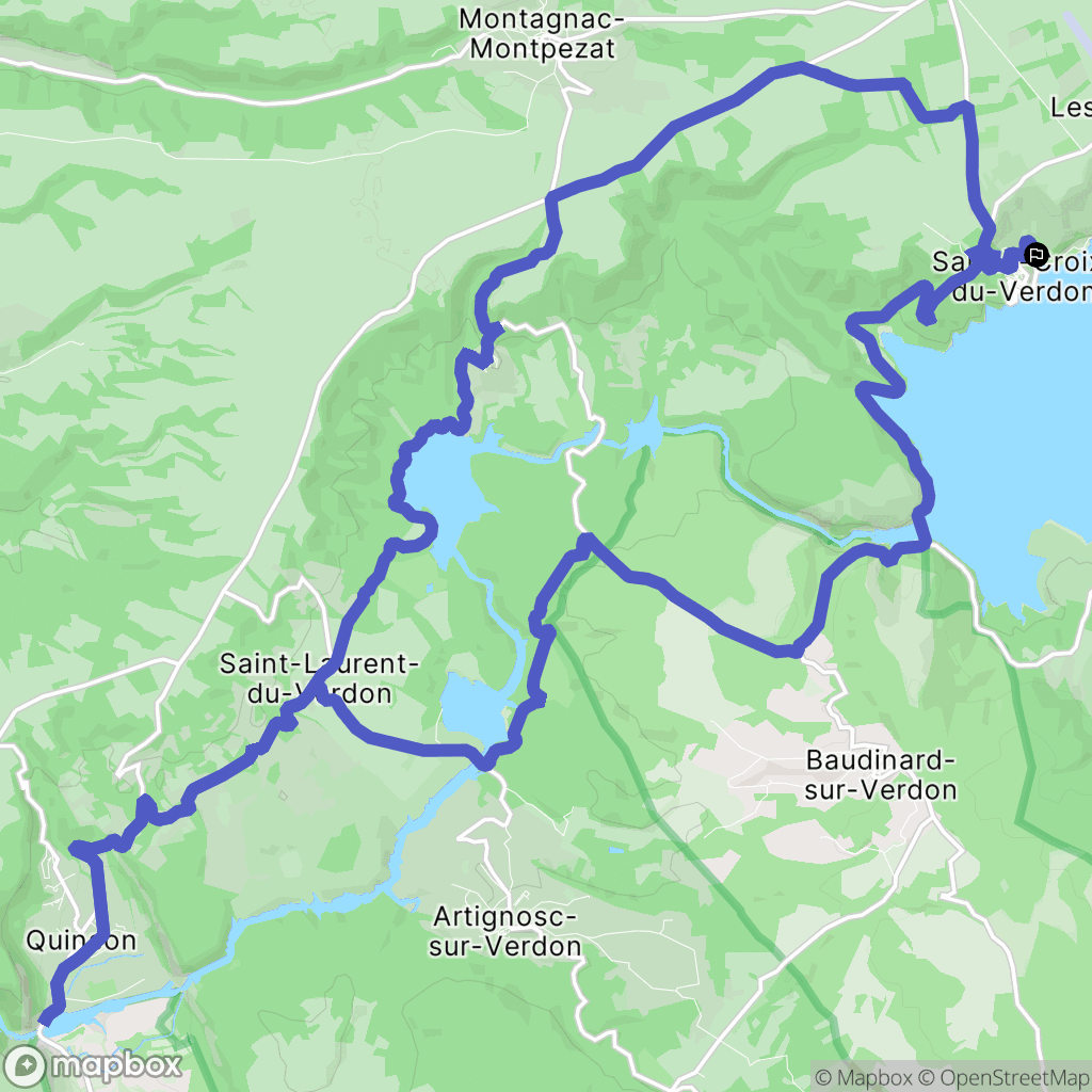 Sainte-Croix-du-Verdon : carte du parcours de randonnée - France