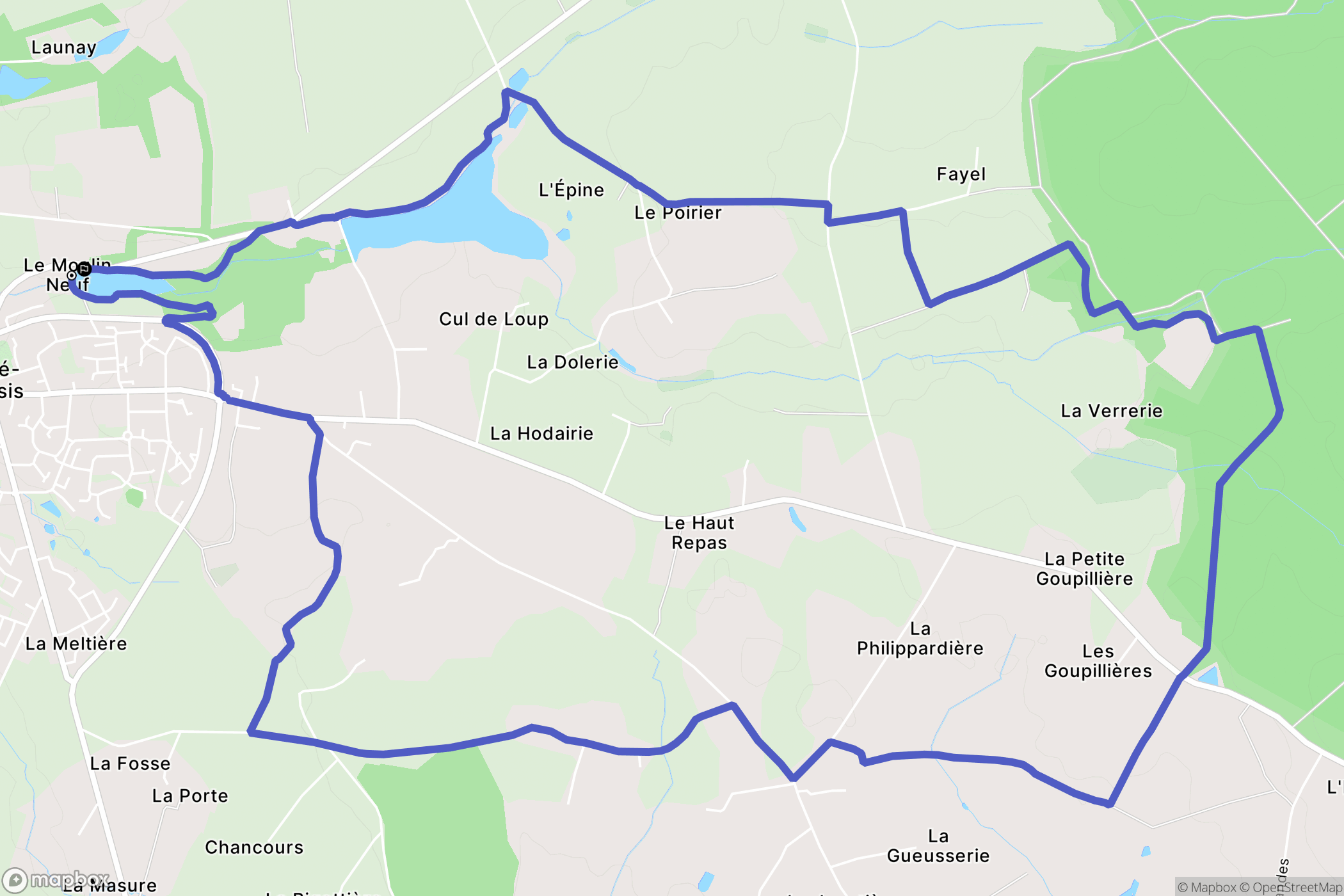 Argentré-du-Plessis : carte du parcours de randonnée - France