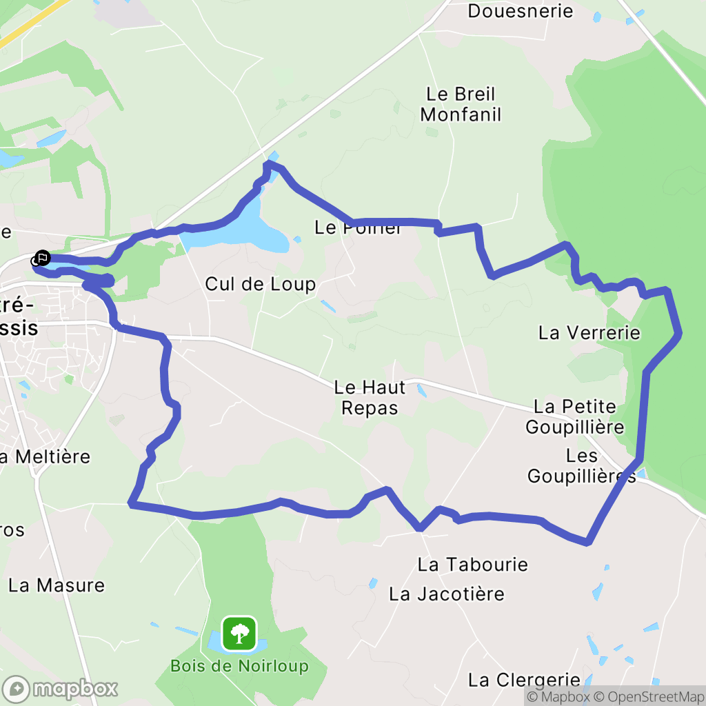 Argentré-du-Plessis : carte du parcours de randonnée - France
