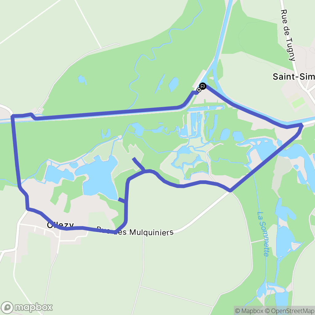 Saint-Simon : carte du parcours de randonnée - France