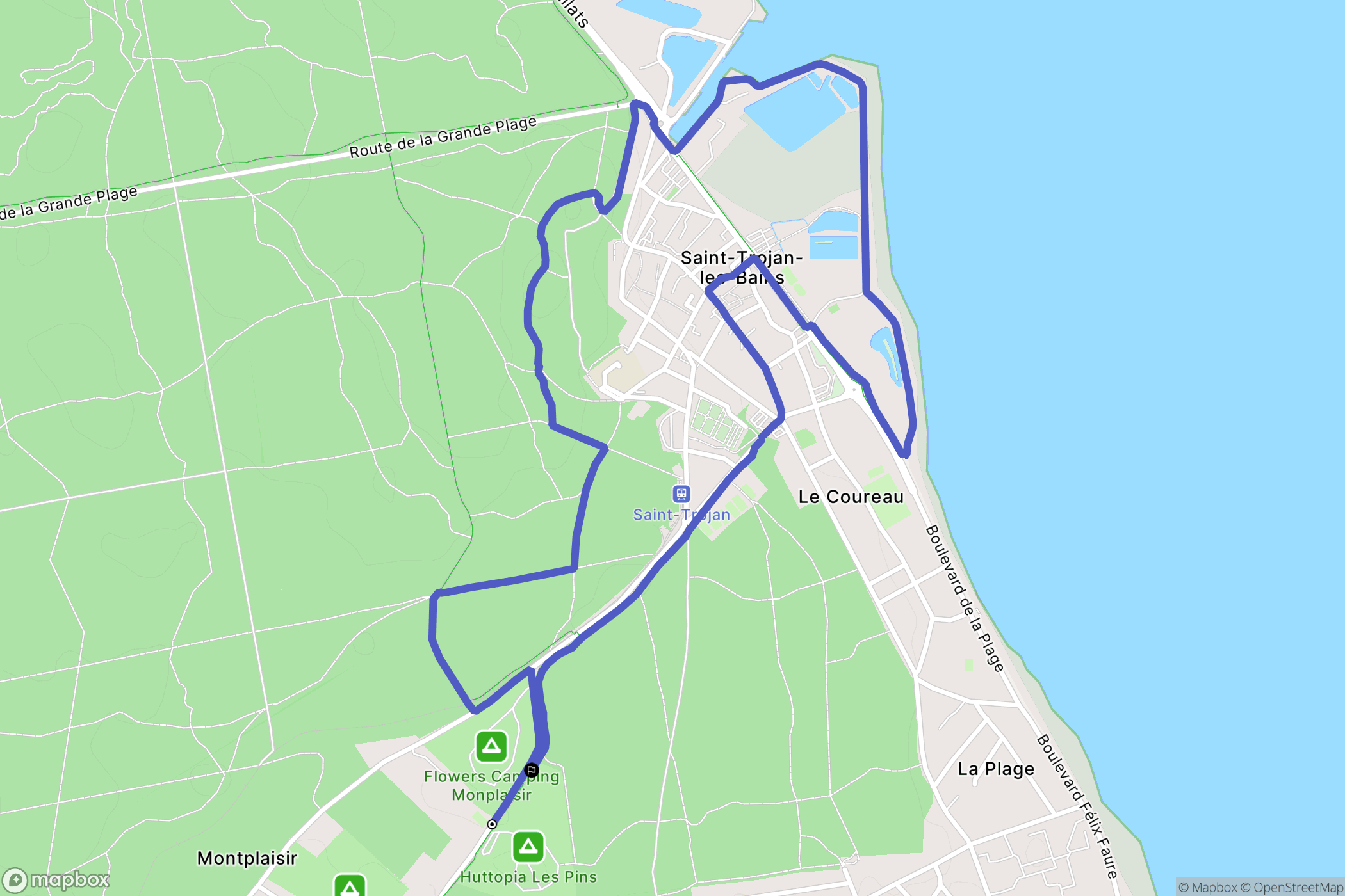 Saint-Trojan-les-Bains : carte du parcours de randonnée - France