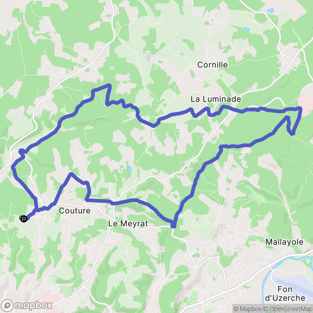 Champcevinel : carte du parcours de randonnée - France