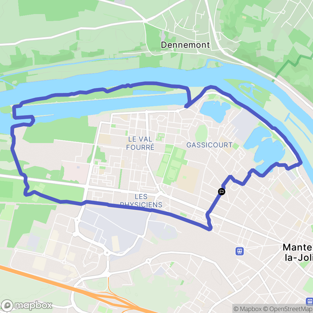 Mantes-la-Jolie : carte du parcours de randonnée - France