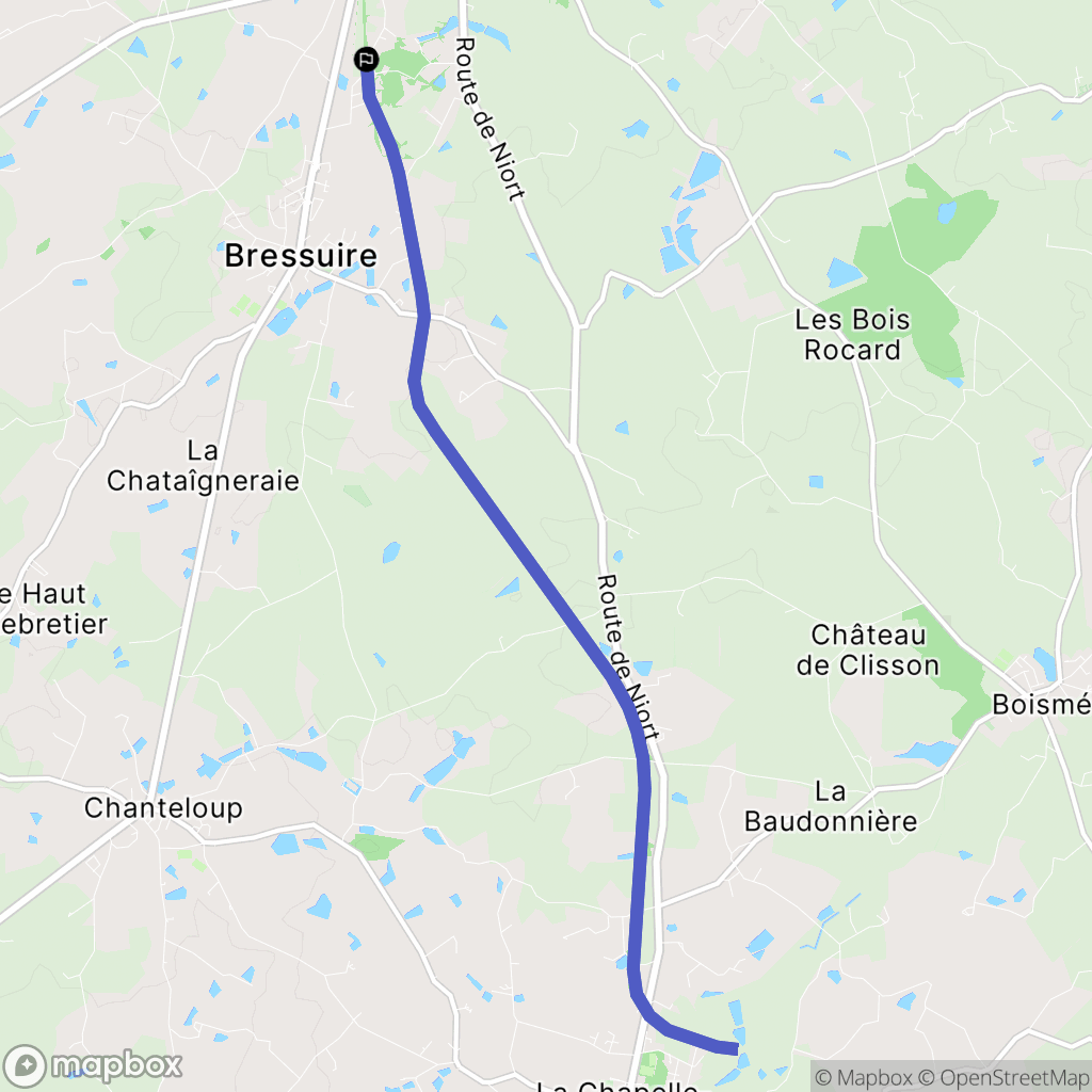 Bressuire : carte du parcours de randonnée - France