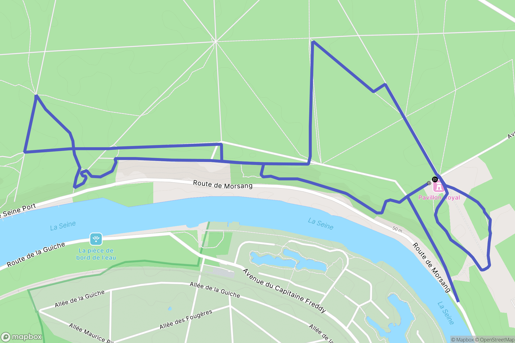 Nandy : carte du parcours de randonnée - France