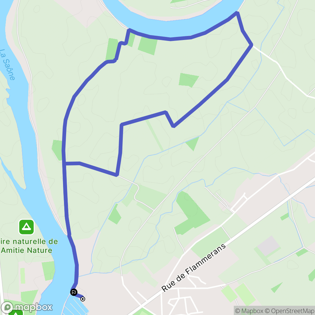 Auxonne : carte du parcours de randonnée - France