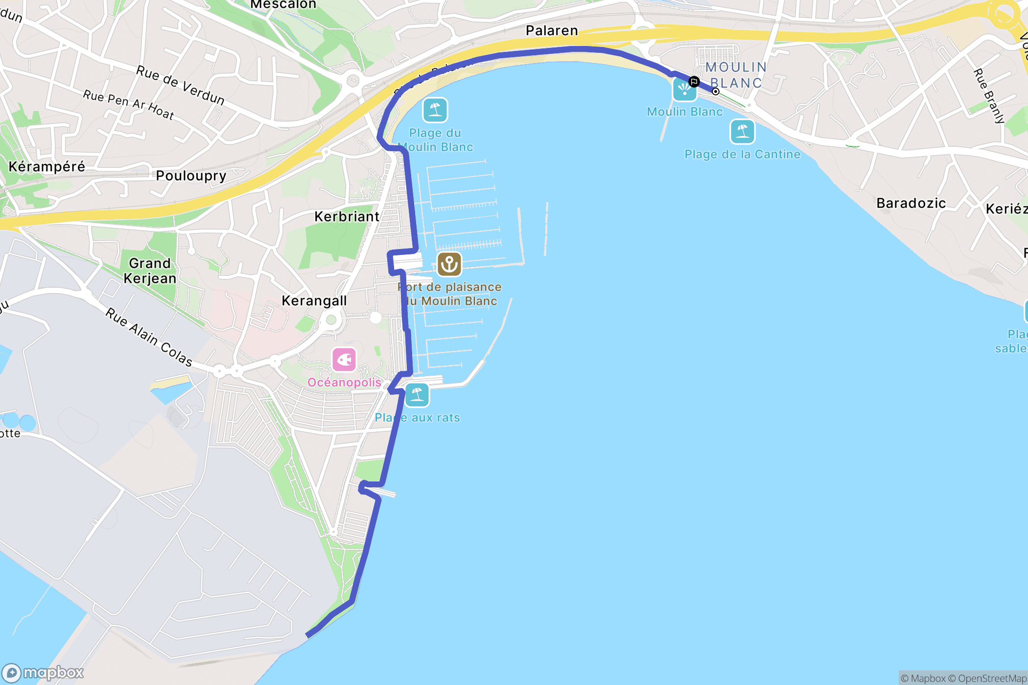 Le Relecq-Kerhuon : carte du parcours de randonnée - France