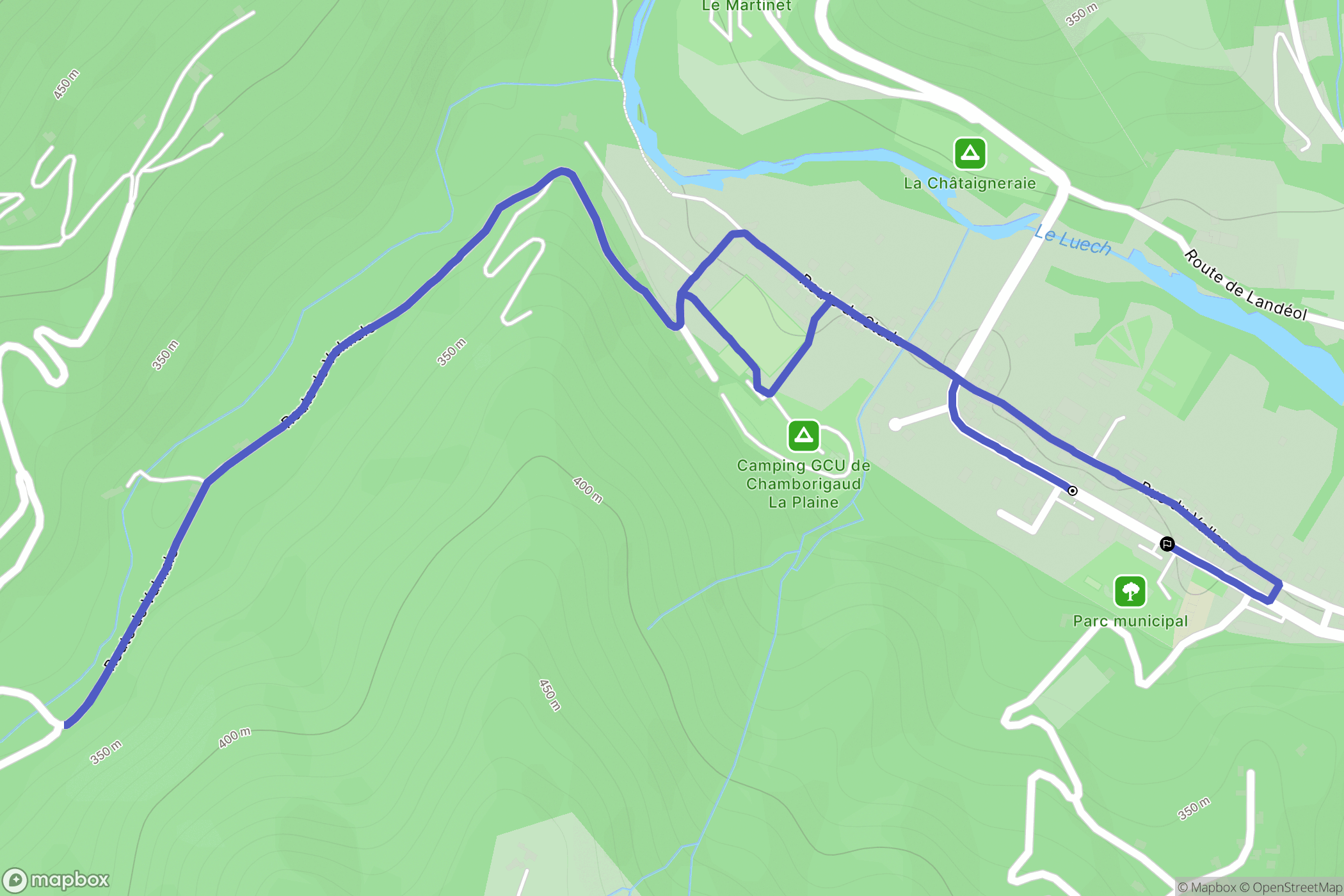 Chamborigaud : carte du parcours de randonnée - France