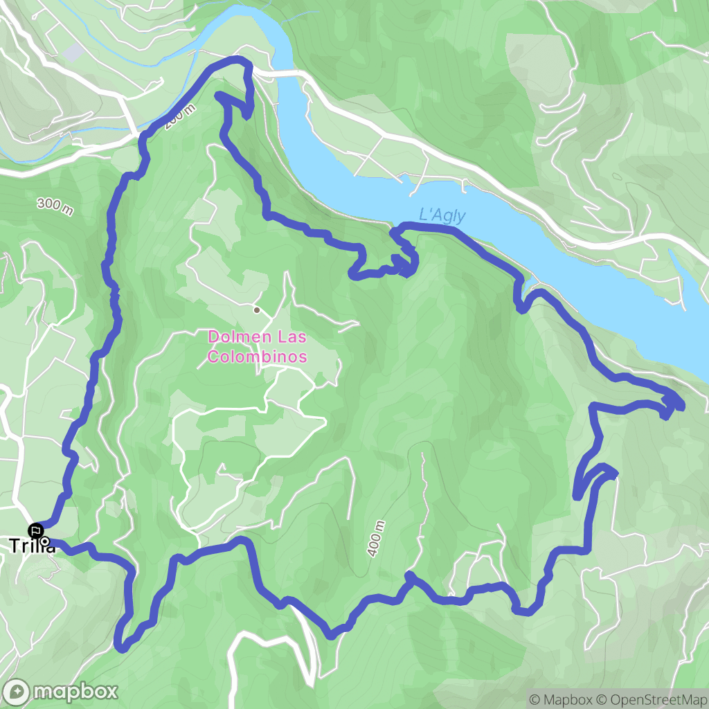 Trilla : carte du parcours de randonnée - France