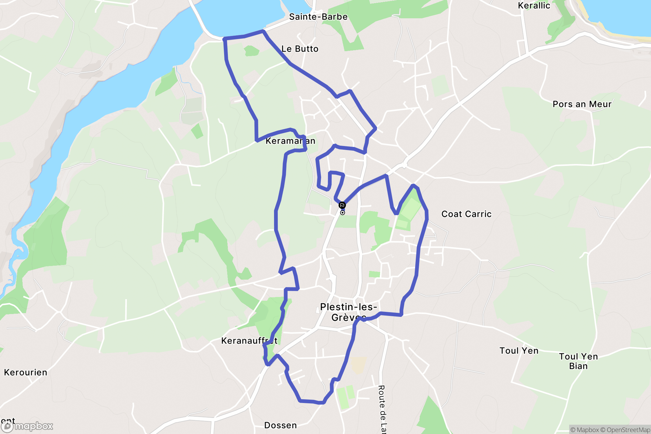Plestin-les-Grèves : carte du parcours de randonnée - France