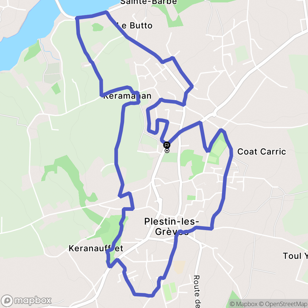Plestin-les-Grèves : carte du parcours de randonnée - France