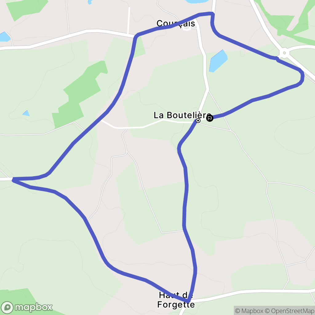 Courçais : carte du parcours de randonnée - France