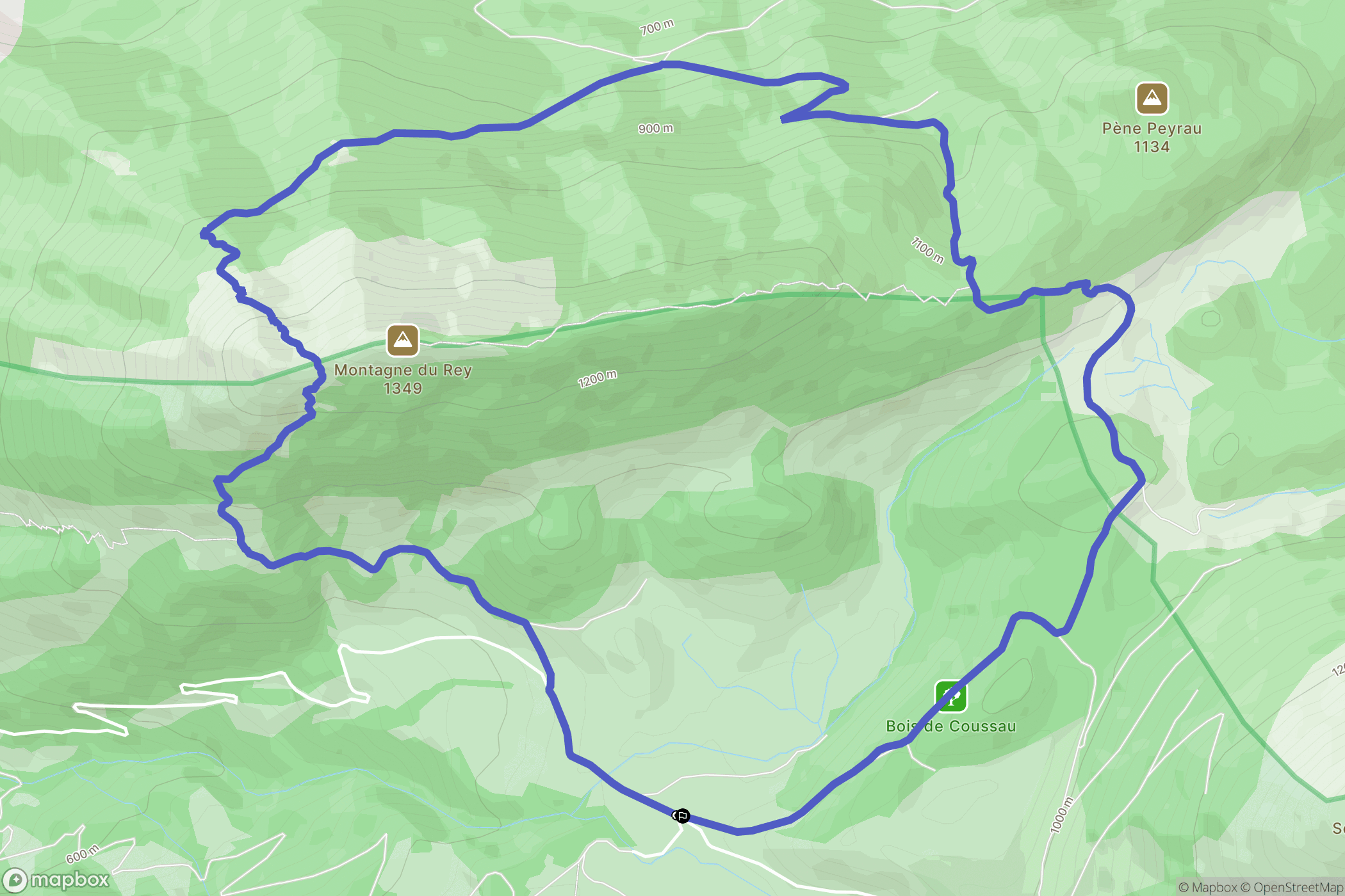 Castet : carte du parcours de randonnée - France