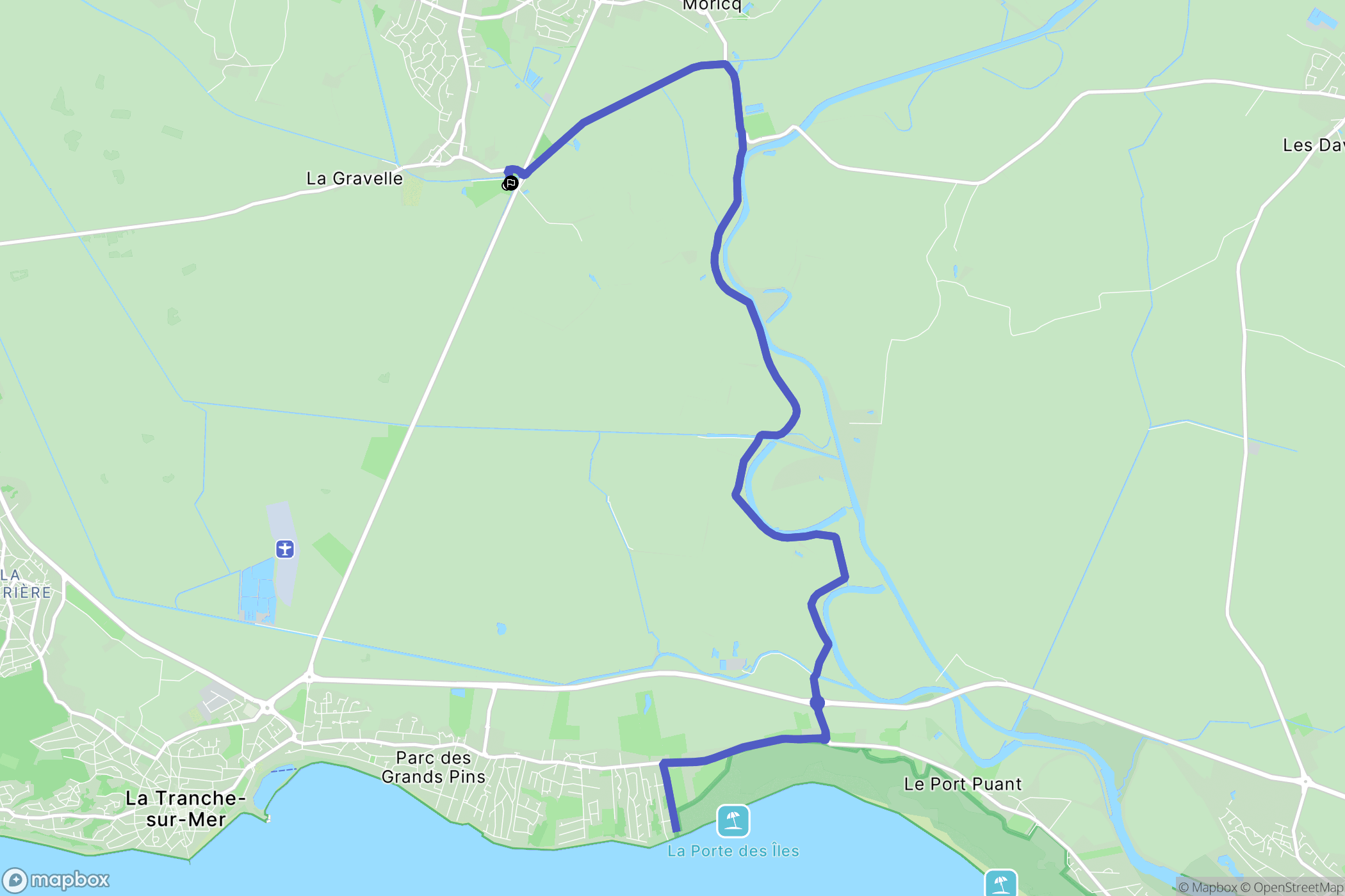 Angles : carte du parcours de randonnée - France