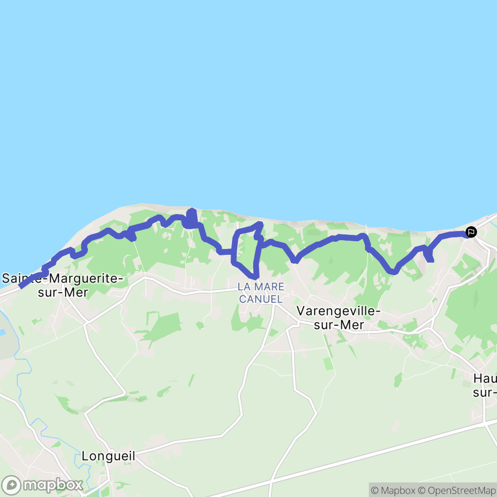 Hautot-sur-Mer : carte du parcours de randonnée - France