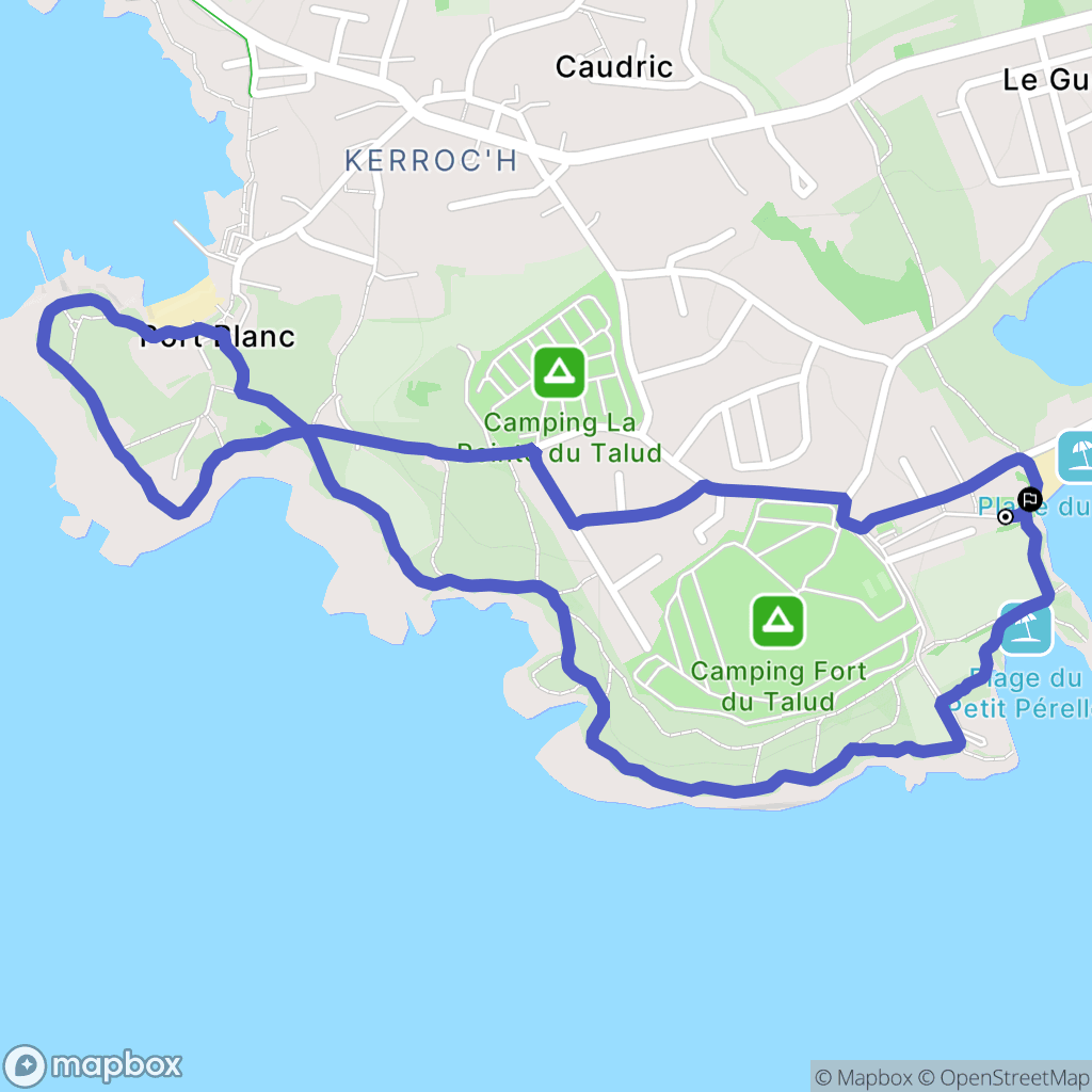 Ploemeur : carte du parcours de randonnée - France