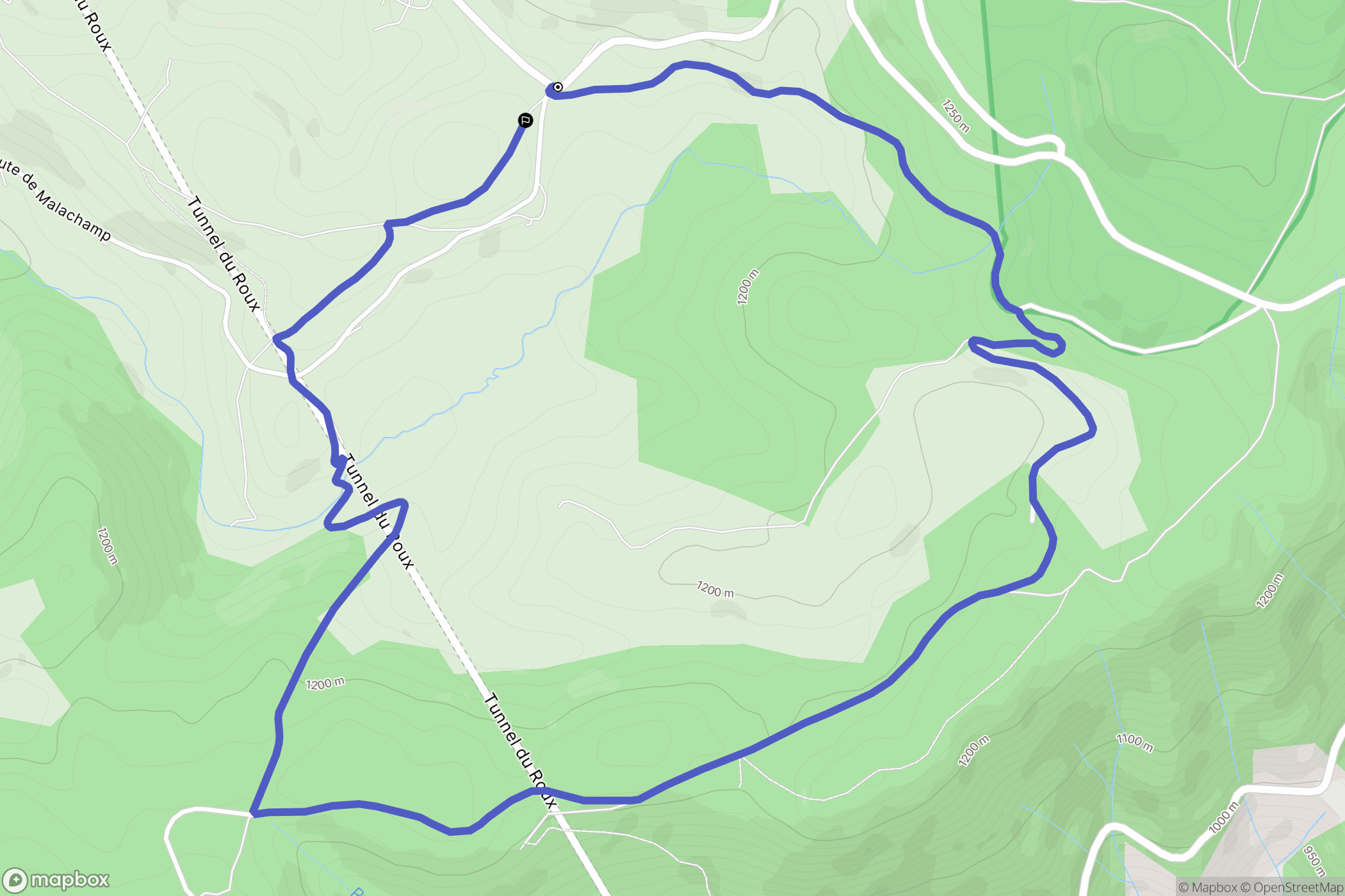 Mazan-l'Abbaye : carte du parcours de randonnée - France