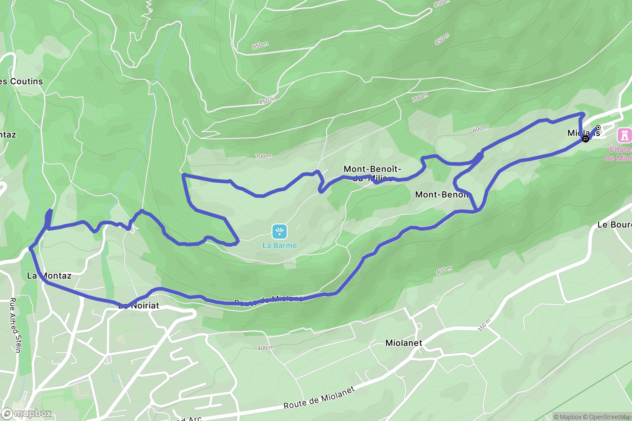 Saint-Pierre-d'Albigny : carte du parcours de randonnée - France