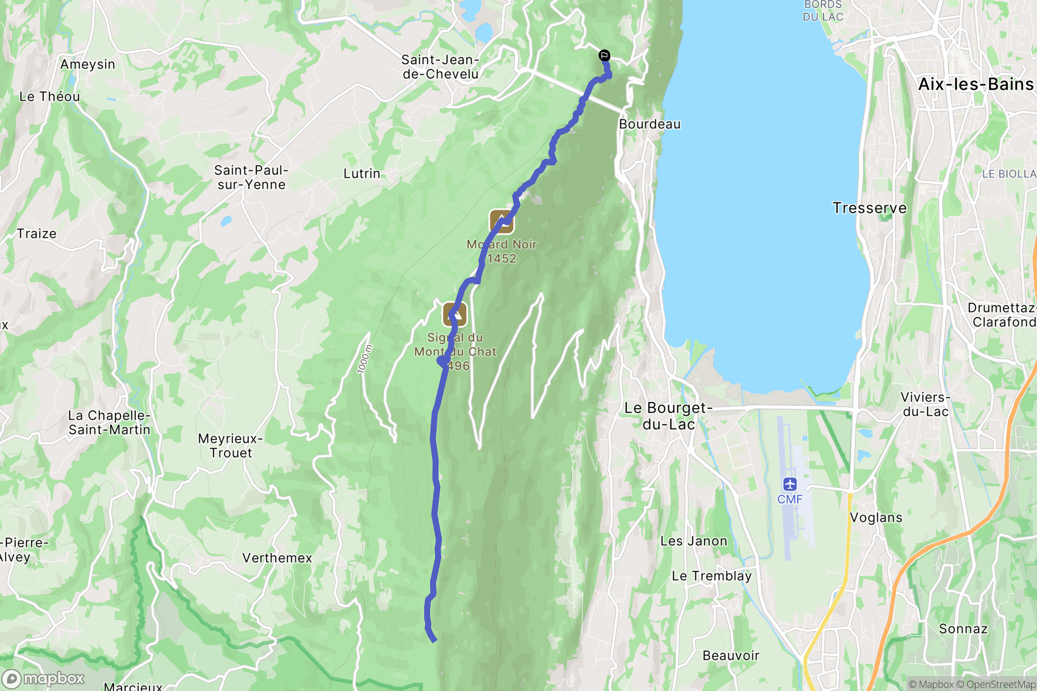 La Chapelle-du-Mont-du-Chat : carte du parcours de randonnée - France