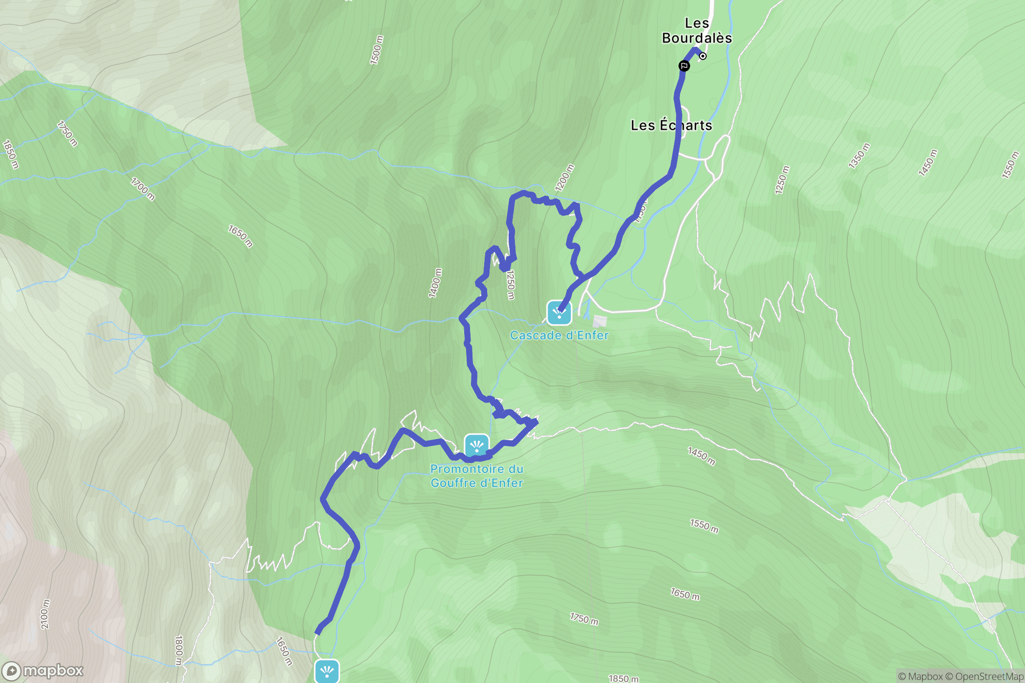 Cazeaux-de-Larboust : carte du parcours de randonnée - France