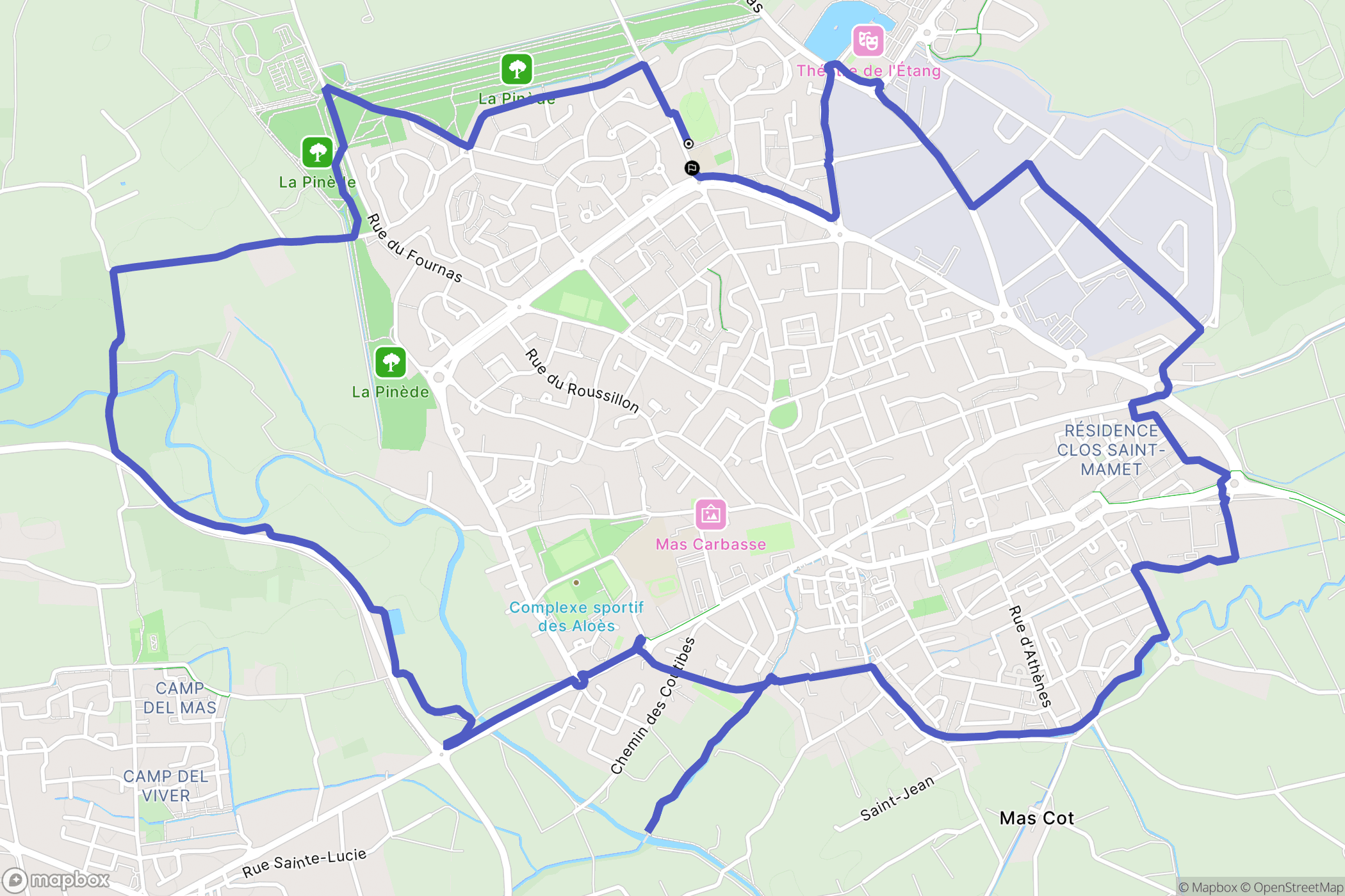 Saint-Estève : carte du parcours de randonnée - France
