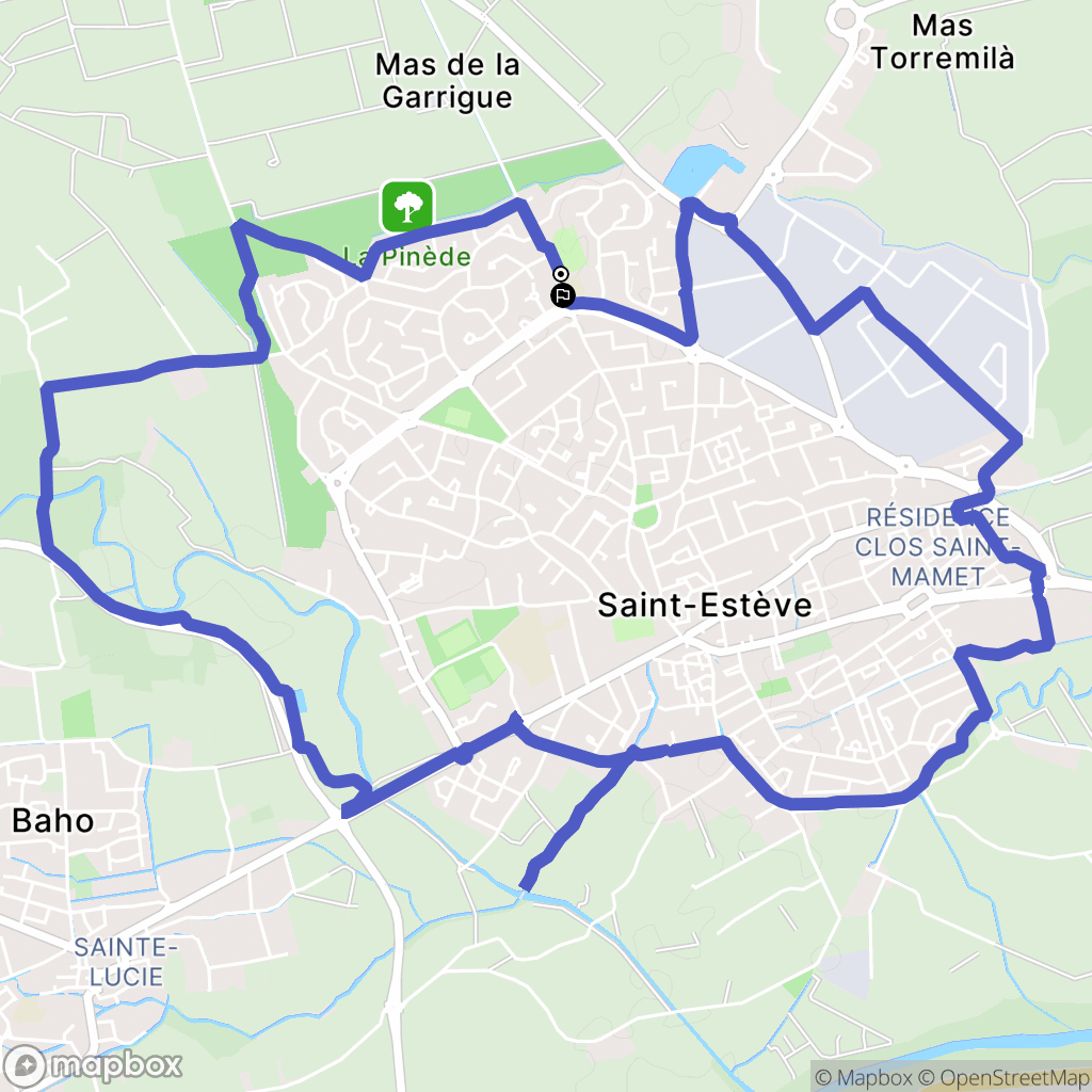 Saint-Estève : carte du parcours de randonnée - France