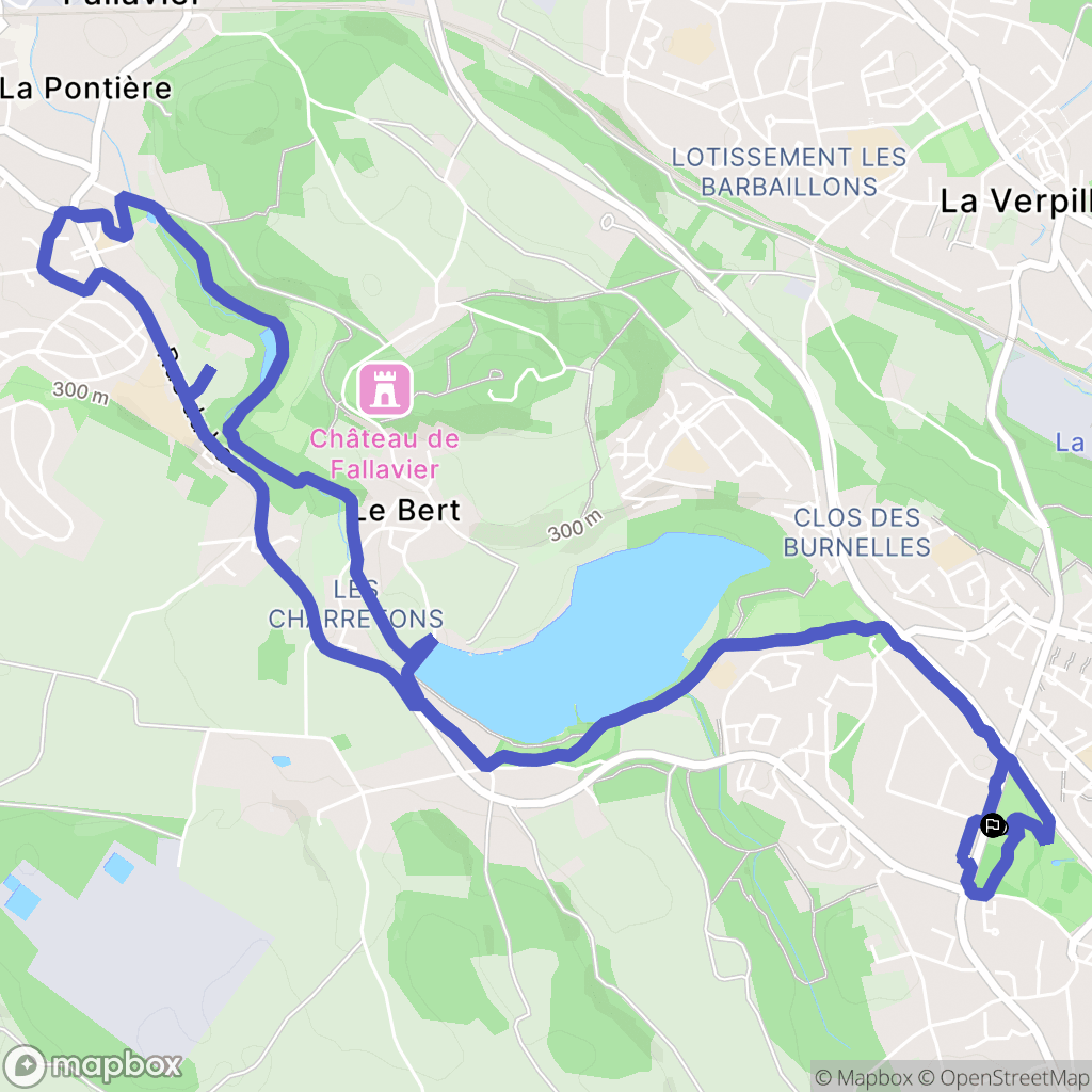 Villefontaine : carte du parcours de randonnée - France
