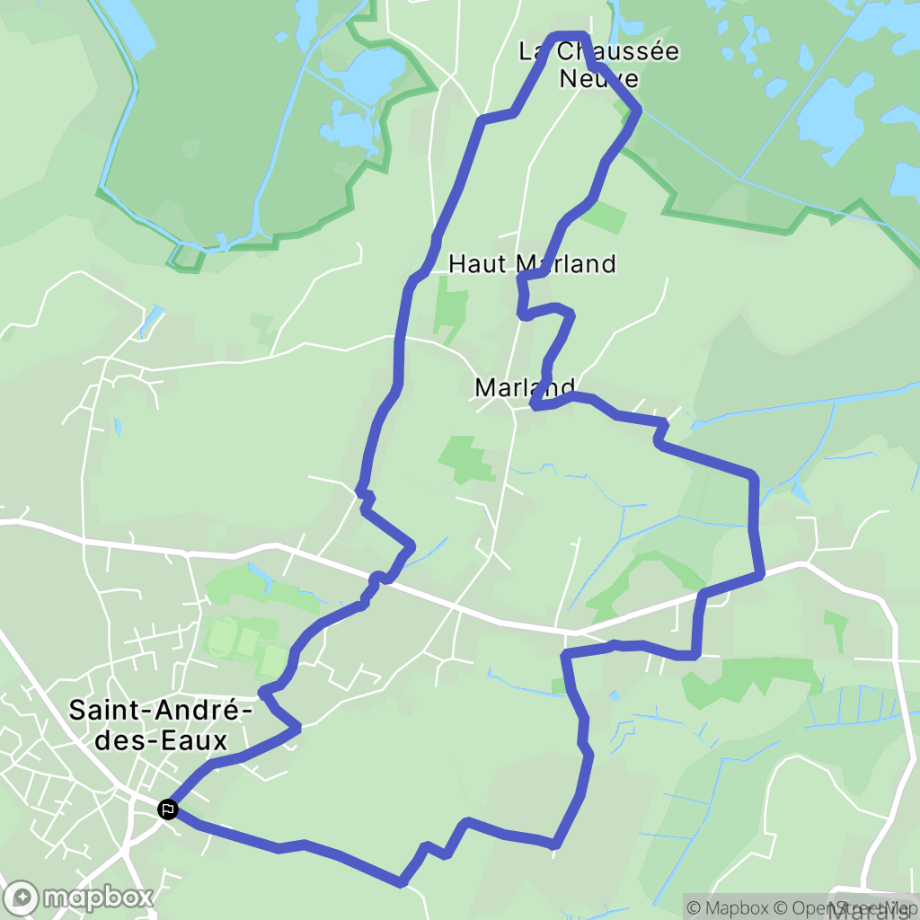 Saint-André-des-Eaux : carte du parcours de randonnée - France