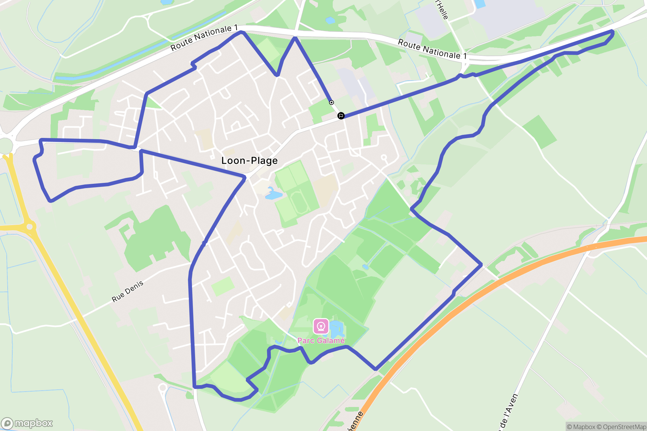 Loon-Plage : carte du parcours de randonnée - France