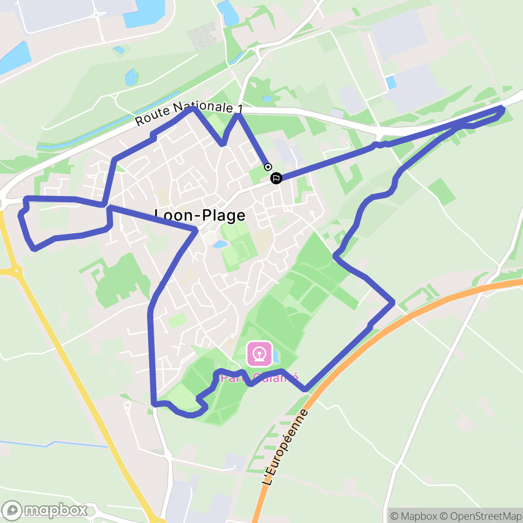 Loon-Plage : carte du parcours de randonnée - France