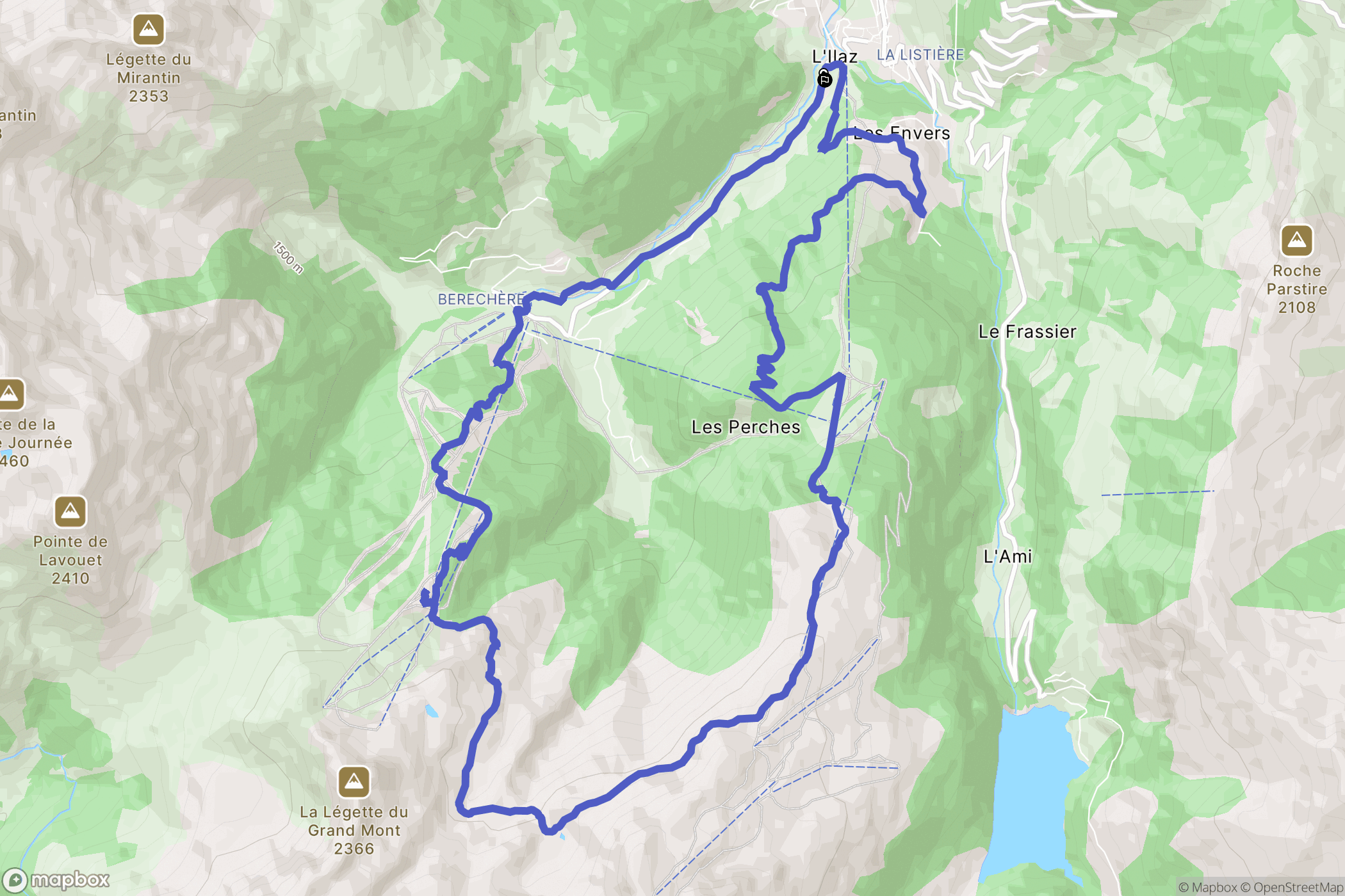 Beaufort : carte du parcours de randonnée - France