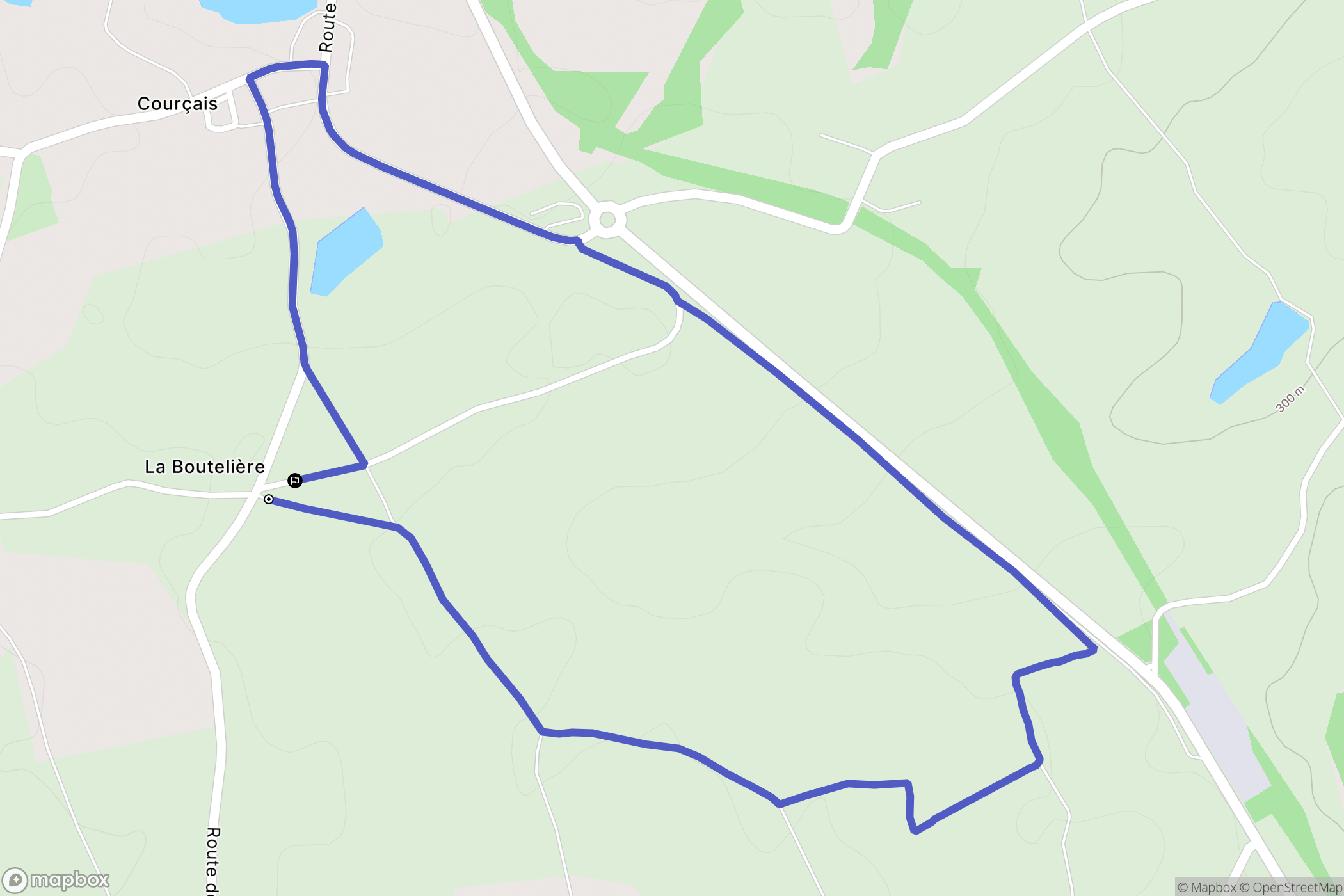 Courçais : carte du parcours de randonnée - France